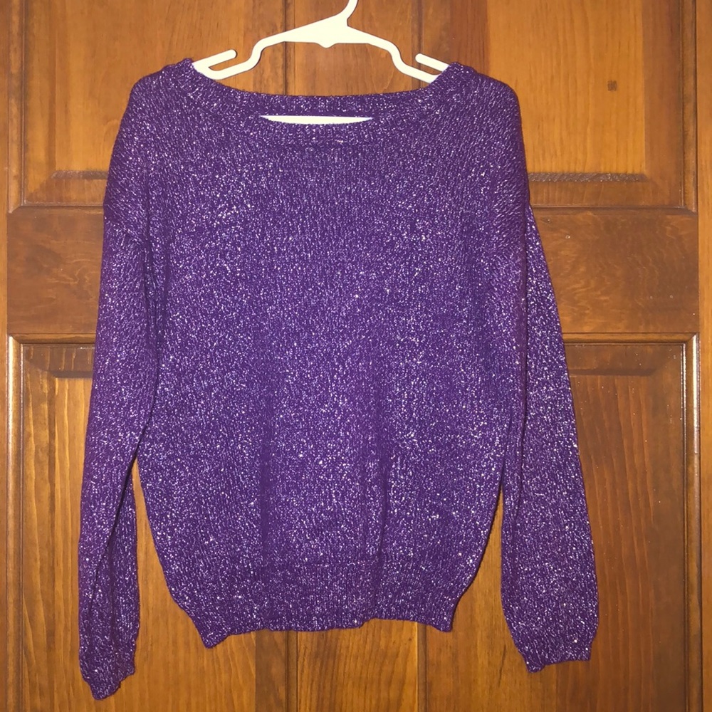 Gymboree purple metallic sweater, size 5/6 (S)